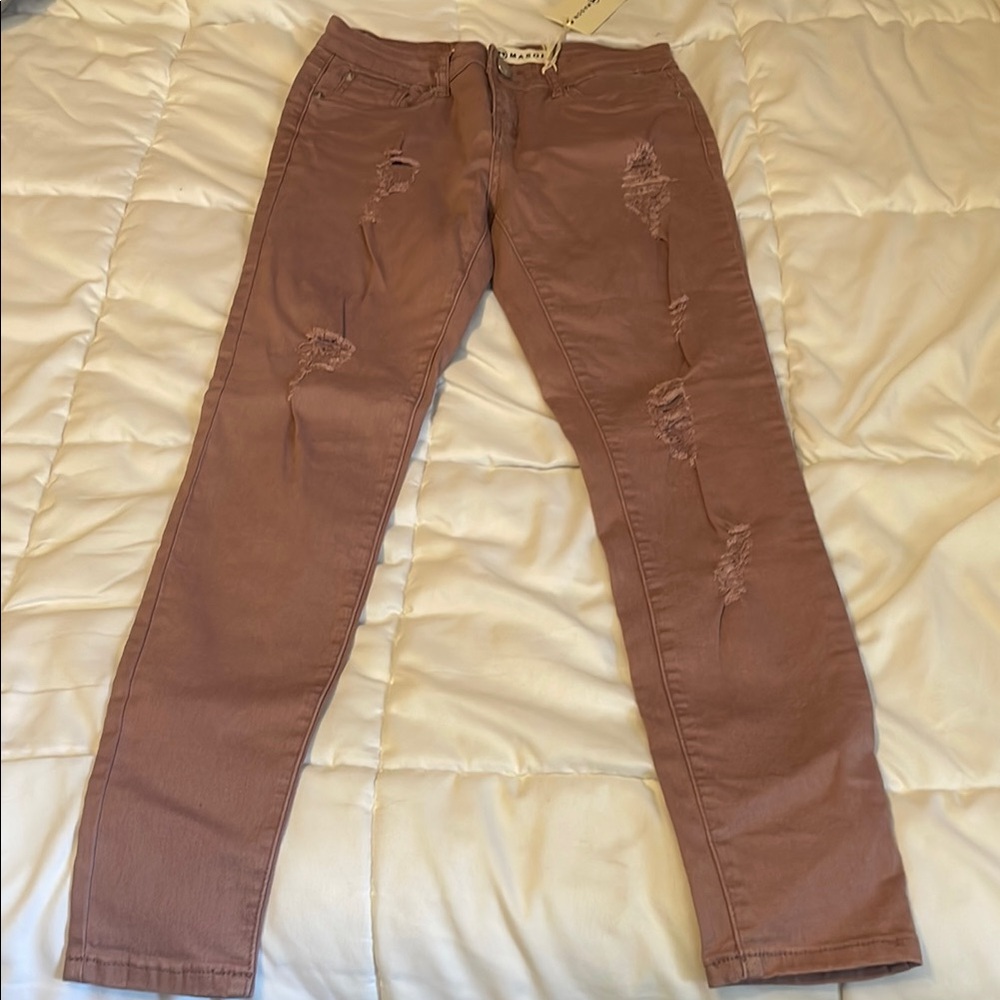 Stylish Distressed Brown Jeans for women  size 3